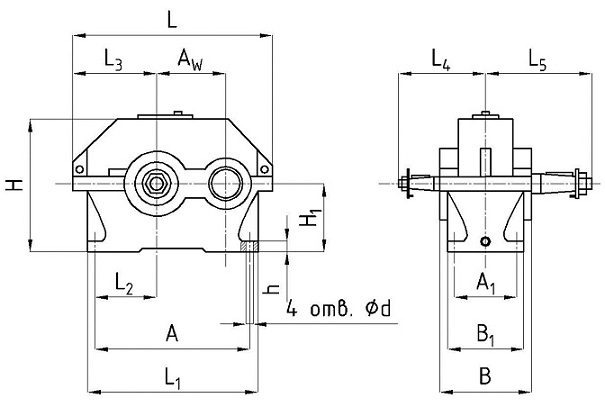 Редуктор 1ЦУ-160 цилиндрический одноступенчатый технические данные